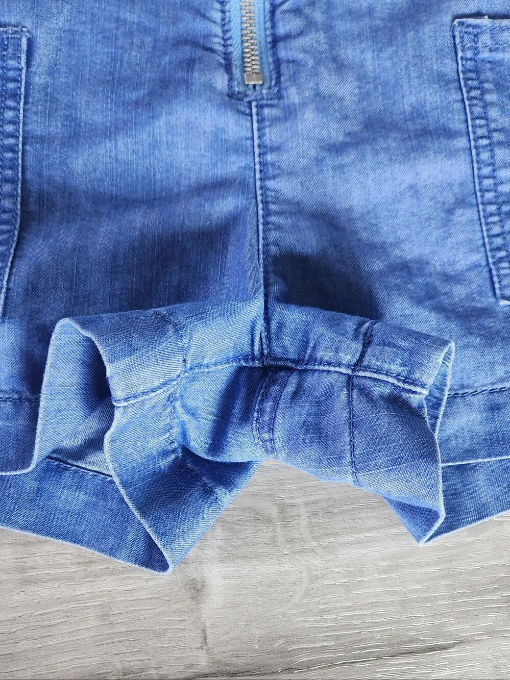 Vintage Tommy Hilfiger Girl’s Chambray Denim Overalls Patchwork Medium 8/10